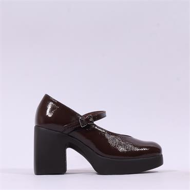 Wonders Lady Bold Mary Jane Heel - Brown Patent